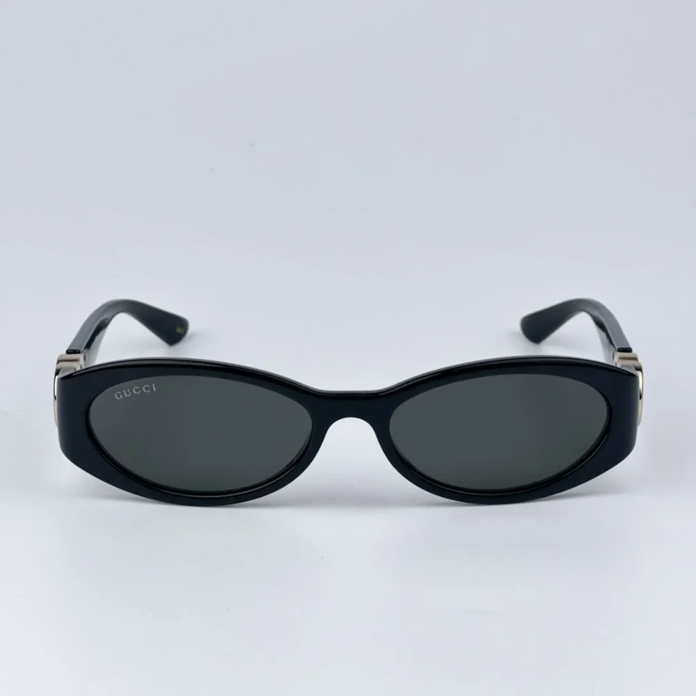Gucci Men Black Grey Oval BRAND NEW Sunglasses GG1660S 001